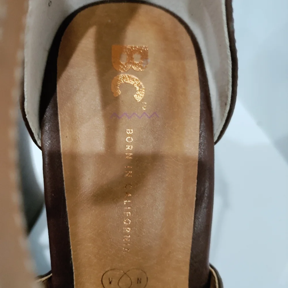 BC Born in California brown vegan wedges women's size 6.5